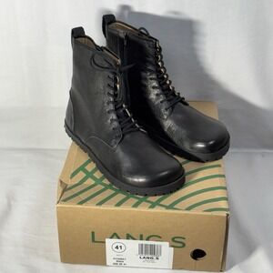 Lang.s By Tikki Barefoot Kombat Boots Black Leather Women's Sz 41 NEW